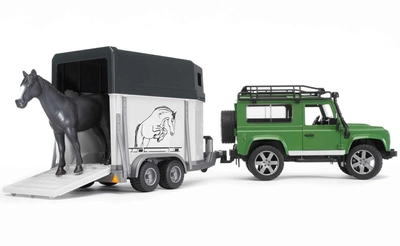 Furgon Bruder - Land Rover Defender Station Wagon z przyczepą do przewozu koni i 1 koniem (4001702025922)