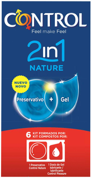 Презервативи Control Duo Nature 2en1 Preservativo+Gel 6 шт. (8411134133168)