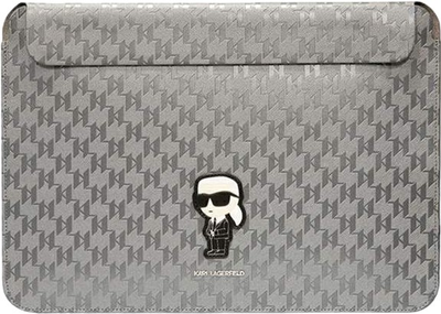 Pokrowiec na laptopa Karl Lagerfeld Saffiano Monogram Ikonik KLCS14SAKHPKG 14" Srebrny (3666339170547)