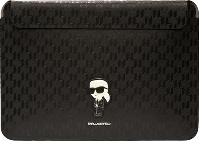 Pokrowiec na laptopa Karl Lagerfeld Saffiano Monogram Ikonik KLCS16SAKHPKK 16" Czarny (3666339170530)