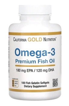 Омега 3 California Gold Nutrition рыбий жир премиального качества 100 капсул