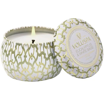 Свеча Eucalyptus&nbsp;&amp&nbsp;White&nbsp;Sage113г, металлическая шкатулка Voluspa (111002669)
