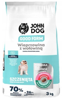 Sucha karma dla szczeniat John Dog Good Form Wieprzowina z wolowina 3 kg (5903246849905)