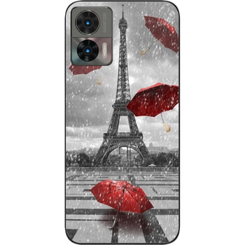 Бампер силиконовый чехол SMTT для Motorola Edge 30 Neo с картинкой Париж