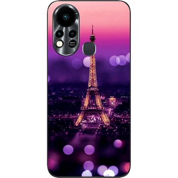 Силиконовый чехол SMTT для Infinix Hot 11s с картинкой Париж ночью