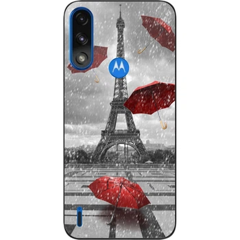 Бампер силиконовый чехол SMTT для Motorola Moto E7 Power с картинкой Париж
