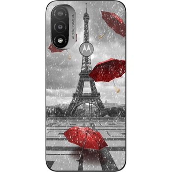 Бампер силиконовый чехол SMTT для Motorola Moto E20 с картинкой Париж