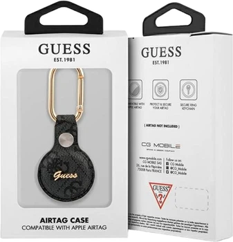 Чехол-брелок Guess Vintage Script GUATP4GMSRK для Apple AirTag Grey (3666339018344)