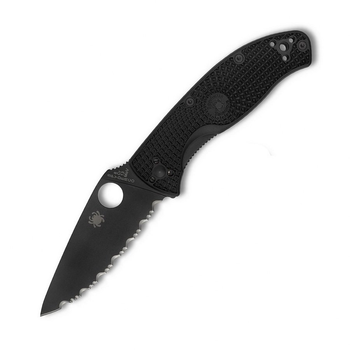 Нож складной Spyderco Tenacious Black Blade FRN серрейтор Black тип замка Liner Lock C122SBBK