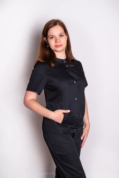 Костюм медичний жіночий Черрі (котон, чорний, р.42-50) Марія 46