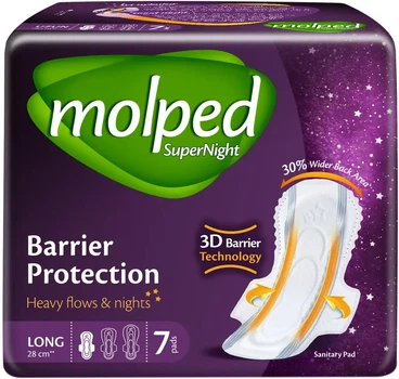 Гігієнічні прокладки Molped SuperNight Long 28 см 7 шт (8690536806805)