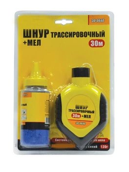 Шнур разметочный 30 м + мел MASTERTOOL GM (30-0640)