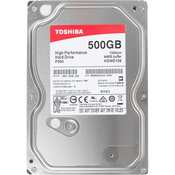 Жорсткий диск Toshiba P300 512 ГБайт 3.5 дюйми HDWD105UZSVA