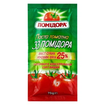 Томатна паста Помідора 33 помідора 70 г