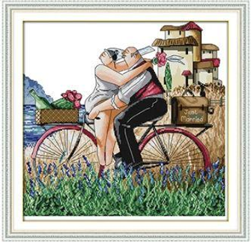 Набор для вышивания по нанесённой на канву схеме "We got merried". AIDA 14CT printed 44*43 см