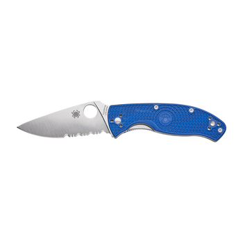 Нож складной Spyderco Tenacious, S35VN полусеррейтор Blue тип замка Liner Lock C122PSBL