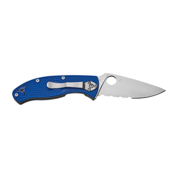 Нож складной Spyderco Tenacious, S35VN полусеррейтор Blue тип замка Liner Lock C122PSBL