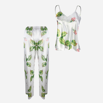 Piżama (podkoszulka + spodnie) damska DKaren Dk-Ki XS Biała z zielonym i różowym (5903251426047)