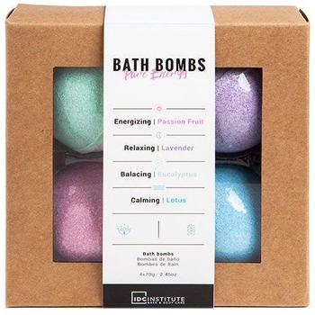 Набір бомбочок для ванни Bomby do kąpieli Idc Institute Bath Bombs Pure Energy Lote 4 шт (8436576501870)