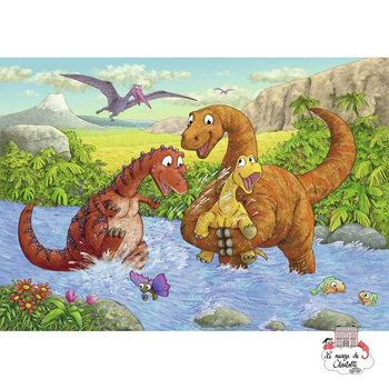 Набір пазлів Ravensburger Гра в динозаврів 26 x 18 см 2 х 24 елементи (4005556050307)