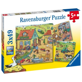 Zestaw puzzli Ravensburger Farma 21 x 21 cm 3 x 49 elementów (4005556050789)