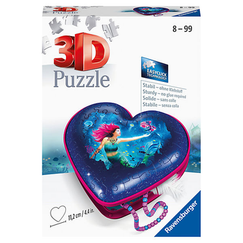 Puzzle 3D Ravensburger Pudełko z sercem Czarujące syrenki 11.2 x 4.4 cm 54 elementy (4005556112494)