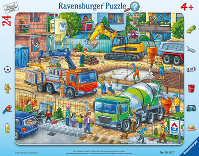Puzzle klasyczne Ravensburger Na placu budowy coś się dzieje 32.5 x 24.5 cm 24 elementy (4005556051427)