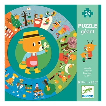 Puzzle klasyczne Djeco Puzzle podłogowe Pory Roku 80 x 80 cm 24 elementów (3070900070165)