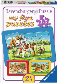 Puzzle klasyczne Ravensburger Moi przyjaciele zwierzęta 17 x 11 cm 3 x 6 elementów (4005556070626)