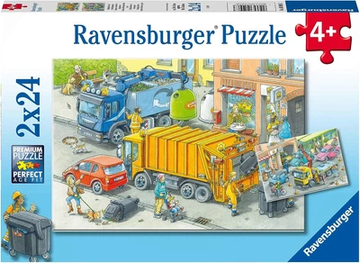 Класичні пазли Ravensburger Пазл - Сміттєвоз і причіп 26 х 18 см 2 х 24 елементи (4005556050963)