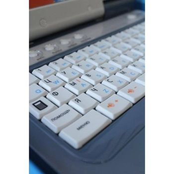Детский компьютер Ноутбук обучающий и игровой Limo Toy 7073 3 языка 35 функций, 11 игр, 9 мелодий Серо-Синий