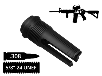 Полум'ягасник AFTactical F241 тризубий .223 5/8"-24 AR10