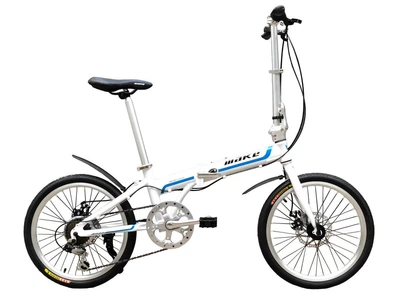 Велосипед складной Make Bike 20" алюминиевая рама 17" Бело-голубой (MB2017W)