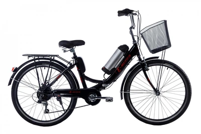 Электровелосипед E-Motion 26" складной с корзинкой и багажником низкая рама 17" 36V 10Ah 350W Черно-красный (e-motion)
