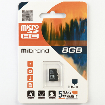Карта памяти microSDXC Mibrand 8Gb class 10 MICDHC10/8GB