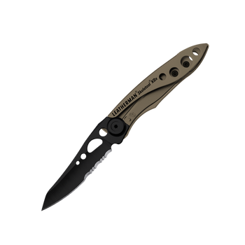 Нож складной полусеррейтор карманный с фиксацией Liner Lock Leatherman 832615 Skeletool KBX Coyote 149 мм