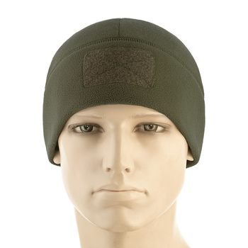 M-Tac шапка Watch Cap Elite фліс (320г/м2) з липучкою Dark Olive, військова шапка, флісова шапка, шапка олива