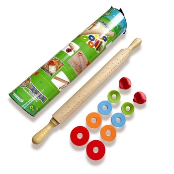 Скалка из дерева с регулировочными кольцами и съемными ручками 57 см