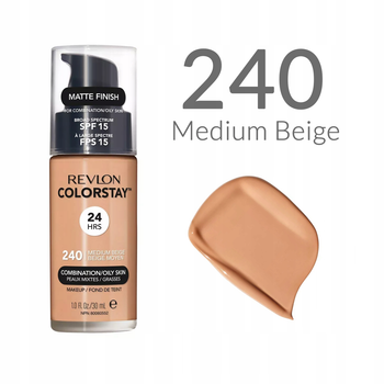 Тональний крем для обличчя Revlon ColorStay Makeup for Combination/Oily Skin SPF 15 №240 Medium beige, 30 мл