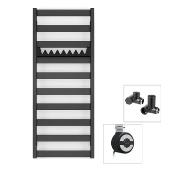 Полотенцесушитель комбинированный Terma Vivo 910x400 Black mat, тен MOA + вентиль Integra