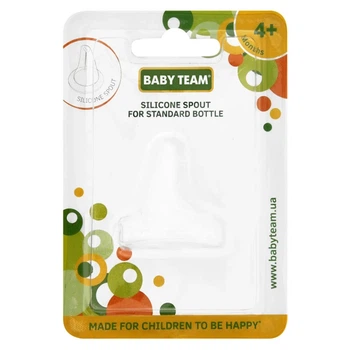Силиконовый спаут для стандартной бутылочки, 4+ Baby Team (4824428021005)