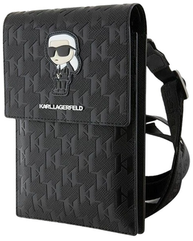 Чохол-сумка Karl Lagerfeld Saffiano Monogram Ikonik Black (3666339170608)
