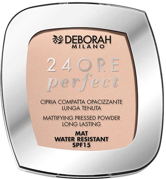 Пудра компактна для обличчя Deborah 24Ore Perfect SPF15 Стійка матуюча 02 Light Rose 9 г (8009518328639)