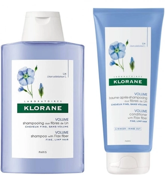 Zestaw do pielęgnacji włosów Klorane Flax Fiber Balsam 200 ml + Szampon 100 ml (3282779279581)