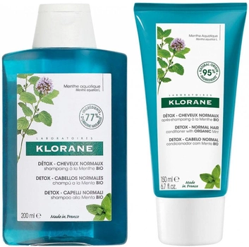 Zestaw do pielęgnacji włosów Klorane Purifying Balsam 200 ml + Szampon 100 ml (3282779277341)