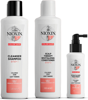Zestaw do pielęgnacji włosów farbowanych Nioxin System 3 Loyalty Kit Szampon 300 ml + Odżywka 300 ml + Serum ​​100 ml (3614227273160)