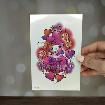 Тимчасове татуювання, фальшиве тату на тіло "Май Мелоді з печивом. Onegai My Melody" (Тату0010)