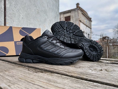 Мужские зимние кожаные кроссовки BONA 898V-6 41 26.5 см Black черные с мехом водонепроницаемые (11111551)