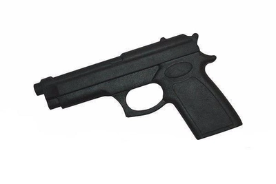 Пістолет макет Київгума гумовий для єдиноборств та тренувань зручна ручка 21.5×12.5 см чорний