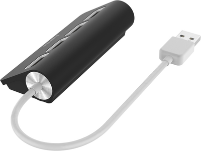 Hub USB Hama 4 Ports USB 2.0 Czarny/Biały (4047443436900)